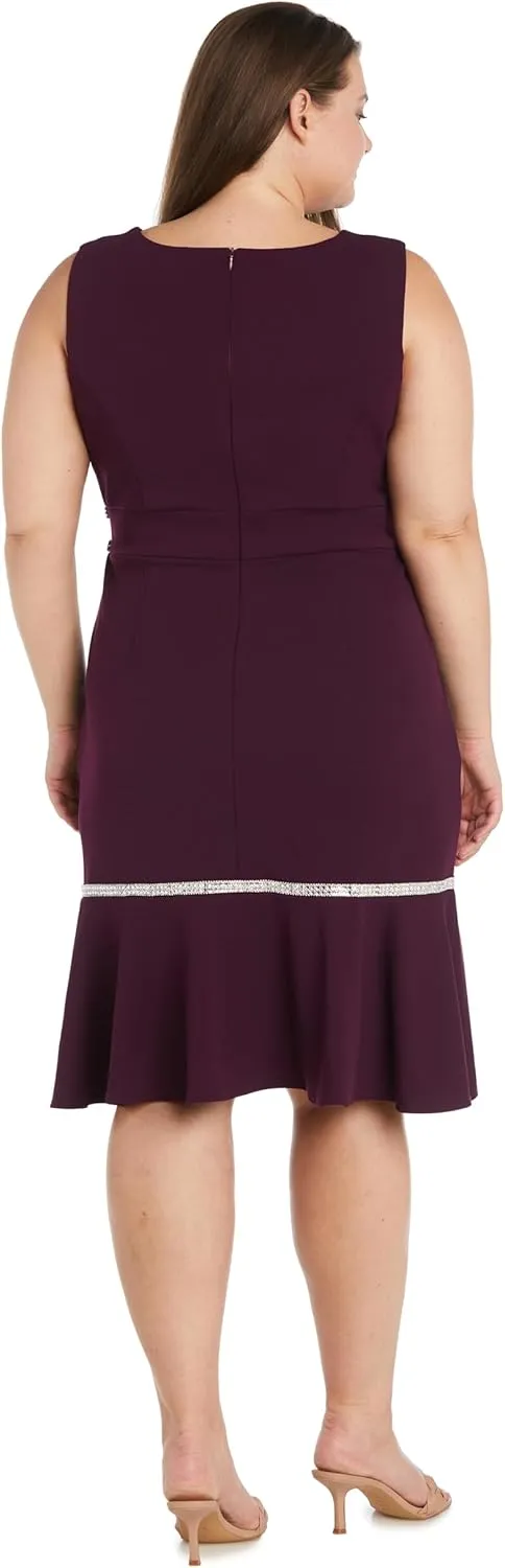 R&M Richards Womens Sleeveless Embellished Cocktail and Party Dress