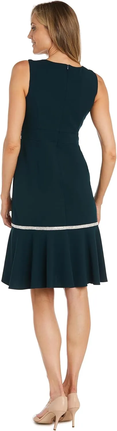 R&M Richards Womens Sleeveless Embellished Cocktail and Party Dress