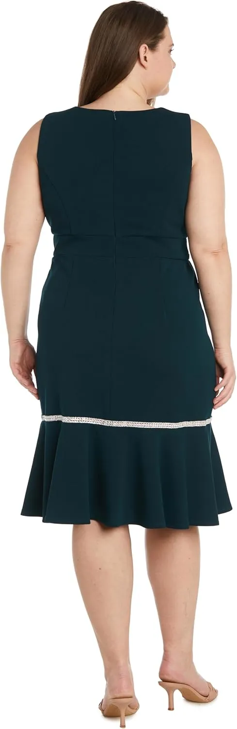 R&M Richards Womens Sleeveless Embellished Cocktail and Party Dress