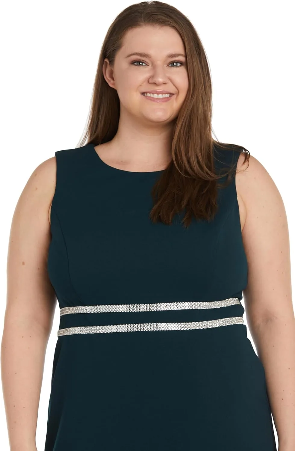 R&M Richards Womens Sleeveless Embellished Cocktail and Party Dress