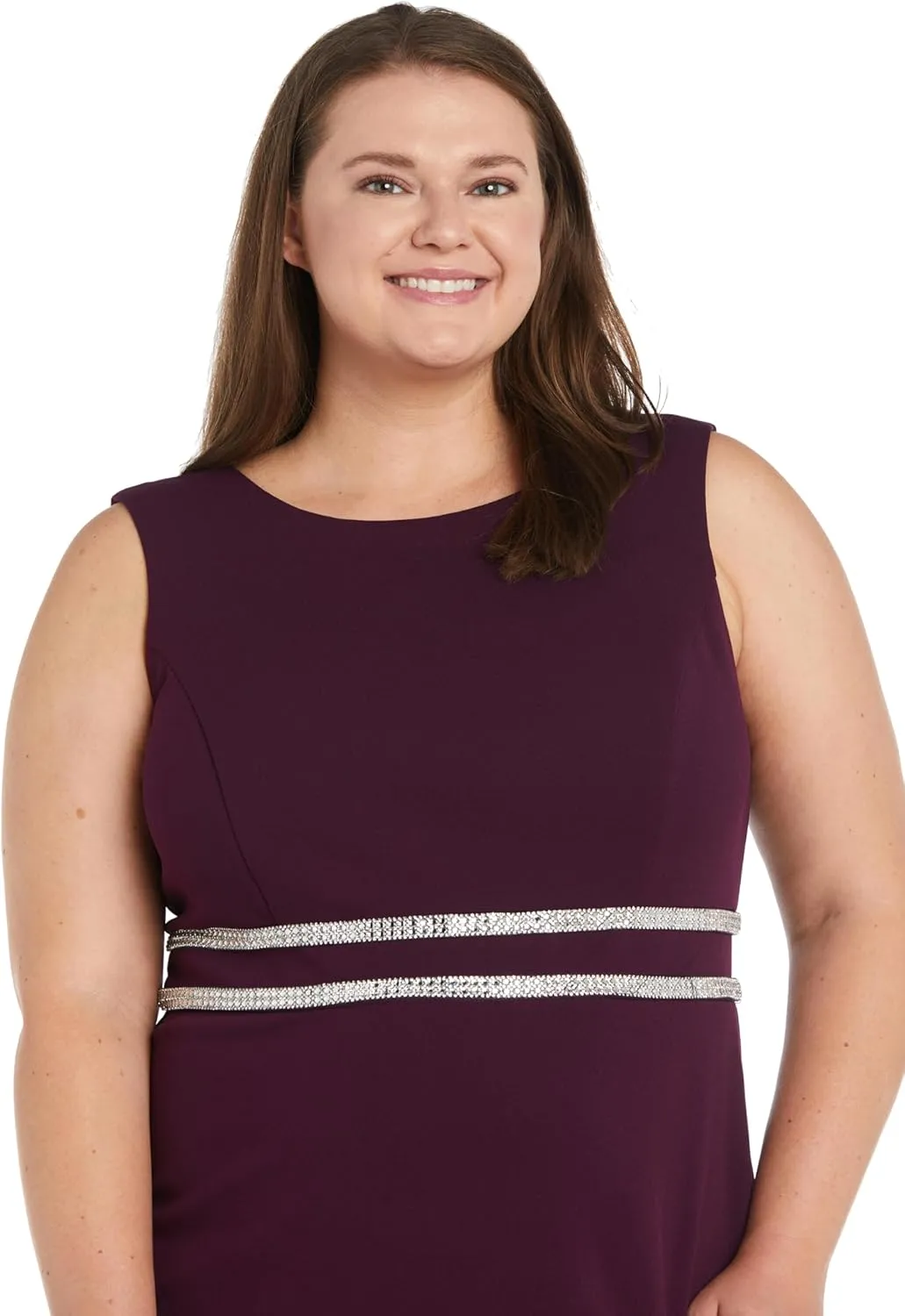 R&M Richards Womens Sleeveless Embellished Cocktail and Party Dress