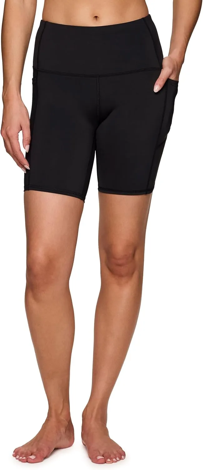 RBX Activewear Women's 7" Ultra Hold Bike Short with Pockets, High Waist Squat Proof Biker Workout Shorts for Running, Yoga