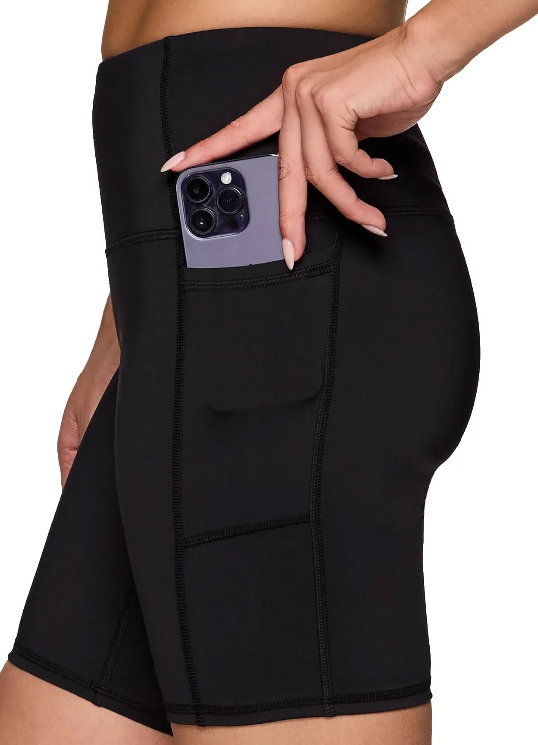 RBX Activewear Women's 7" Ultra Hold Bike Short with Pockets, High Waist Squat Proof Biker Workout Shorts for Running, Yoga