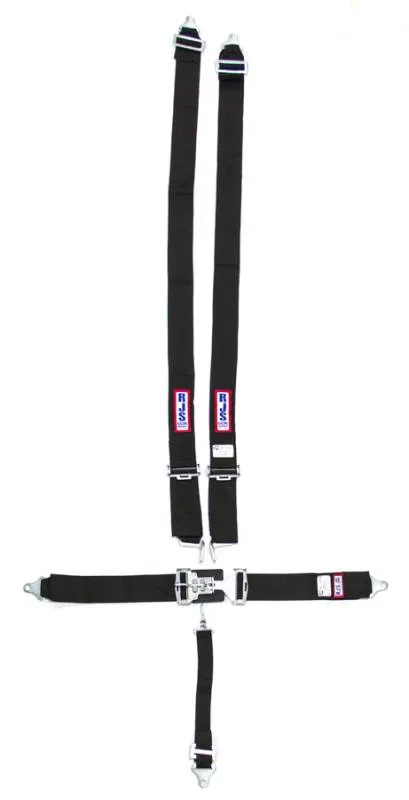 RJS 5-Point Harness - Individual Shoulder Harness - Wrap Around Mount Shoulder Harness - Lap Belt Bolt-In Mount - 2" Anti-Sub - Black