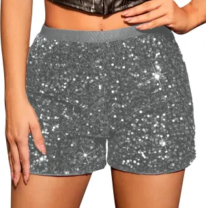 Sequin Shorts for Women Sparkle Summer Causal Hot Pants Glitter Rave Party Clubwear Night-Out Disco Costume Shorts