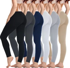 Sexy Basics Womens Ultra Soft Cotton Stretch Full Length Footless Leggings Skinny Pant Tights | Multi Packs & Colors