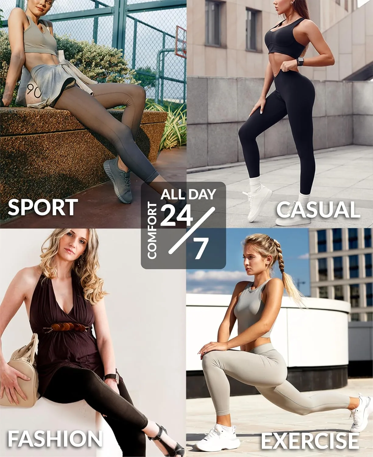 Sexy Basics Womens Ultra Soft Cotton Stretch Full Length Footless Leggings Skinny Pant Tights | Multi Packs & Colors