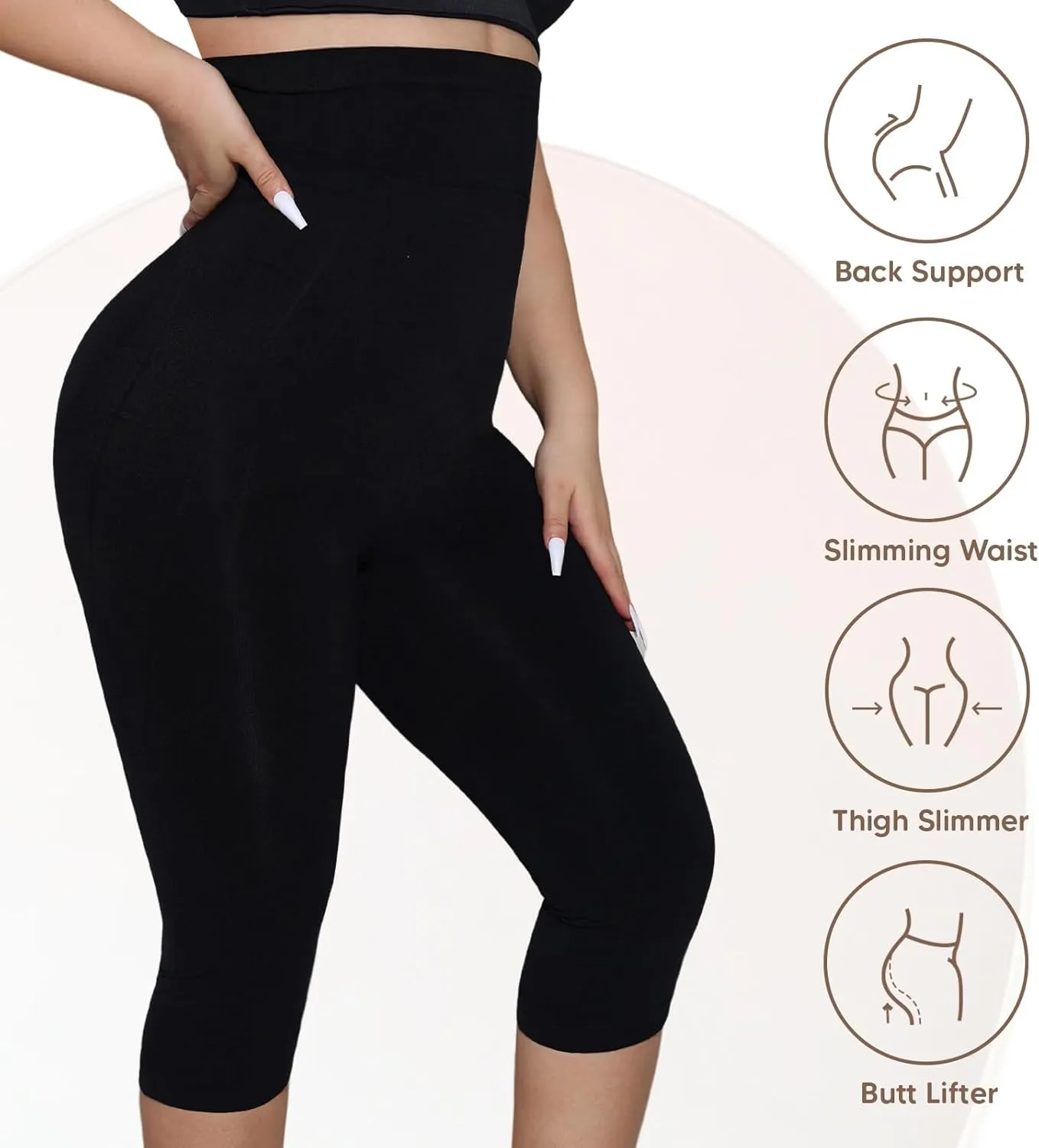 Shapewear Leggings for Women Tummy Control High Waisted Seamless Body Shaper Butt Lift Thigh Slimmer