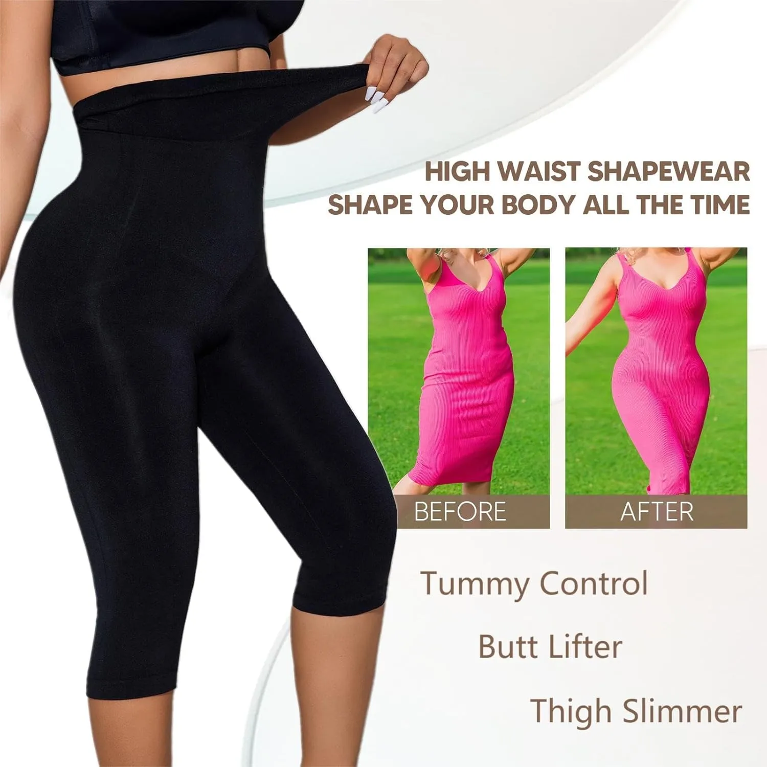 Shapewear Leggings for Women Tummy Control High Waisted Seamless Body Shaper Butt Lift Thigh Slimmer