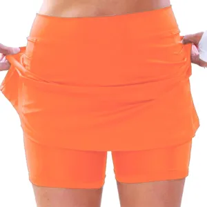Skirt Shorts for Women Workout Solid Color High Waisted Athletic Inner Shorts Lightweight Yoga Tennis Skorts with Pockets