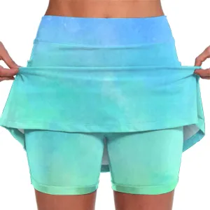 Skorts for Women Dressy High Waist Soft Lightweight Casual Tummy Control Skirt Plus Size Tennis Skirt with Pockets