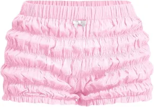 SOLY HUX Women's Ruffle Shorts Y2k Lace Lolita Bloomers Elastic Waist Frill Bottoms Micro Boyshorts
