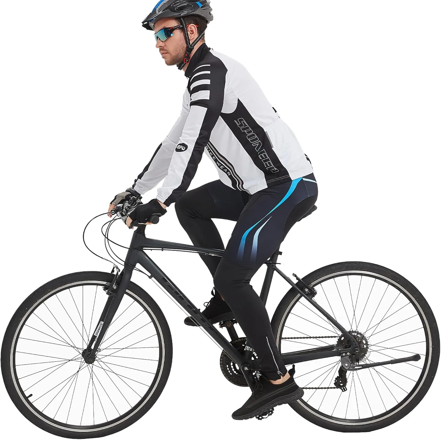 sponeed Men's Bicycle Pants 4D Padded Road Cycling Tights Leggings Outdoor Cyclist Riding Bike Wear