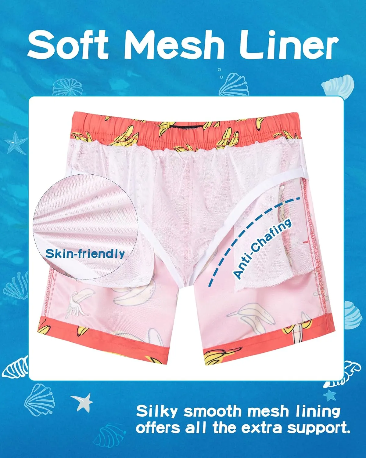 SURF CUZ Boys Swim Trunks Toddler Swim Shorts UPF 50  Bathing Suit for Boy Swimsuit Quick Dry Mesh Beach Boardshorts Swimwear