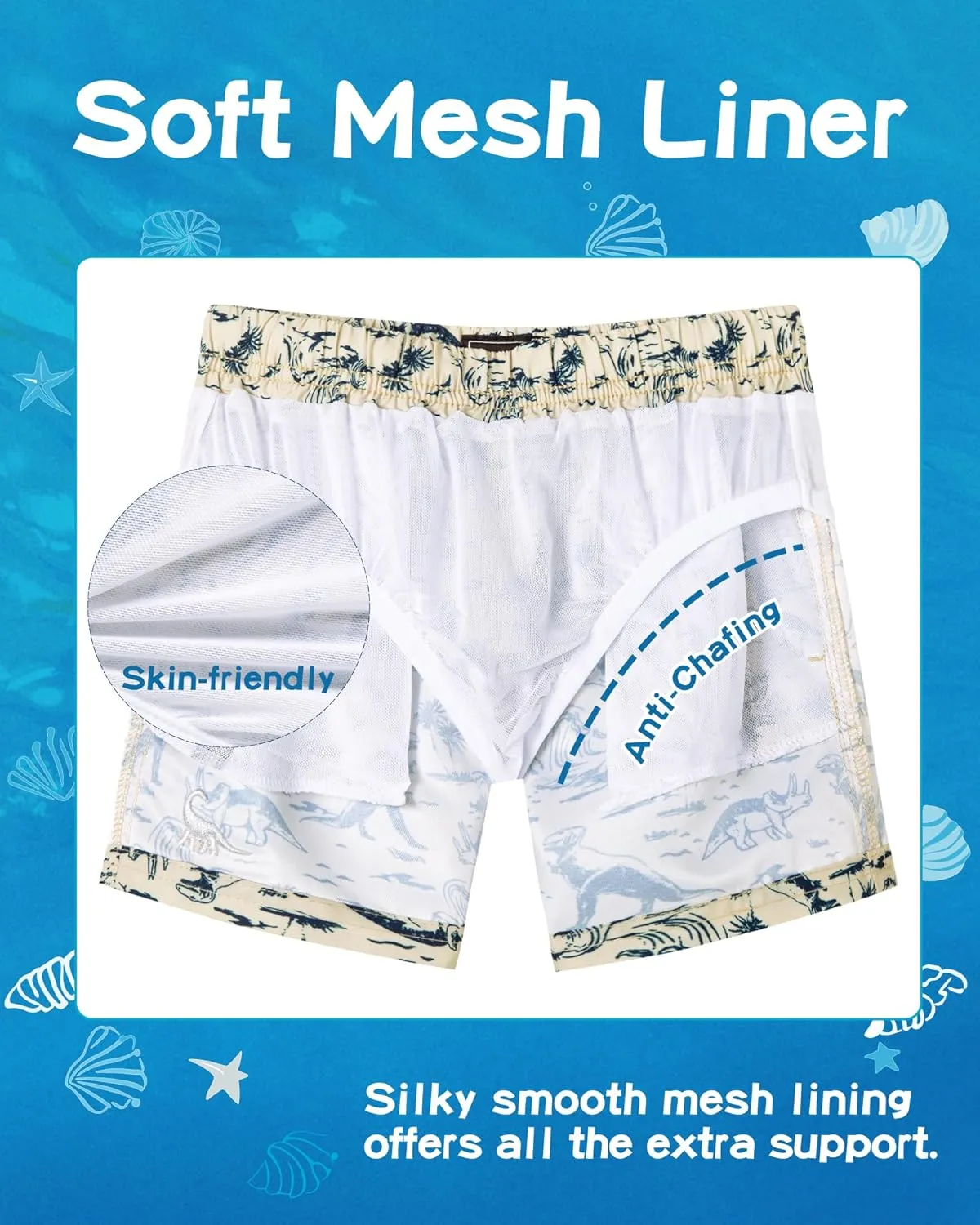 SURF CUZ Boys Swim Trunks Toddler Swim Shorts UPF 50  Bathing Suit for Boy Swimsuit Quick Dry Mesh Beach Boardshorts Swimwear