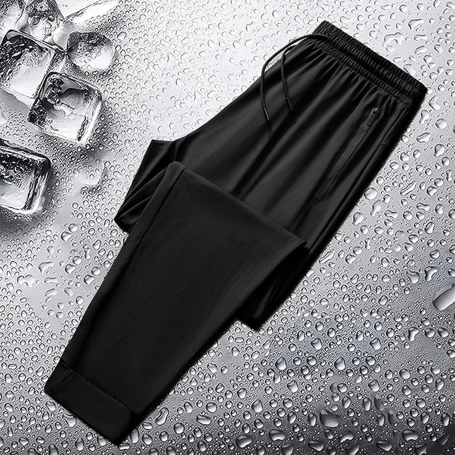 Sweatpants for Men Lightweight Tapered Mens Joggers Pants with Zip Pockets Slim Fit Workout Running Gym Sweat Pants