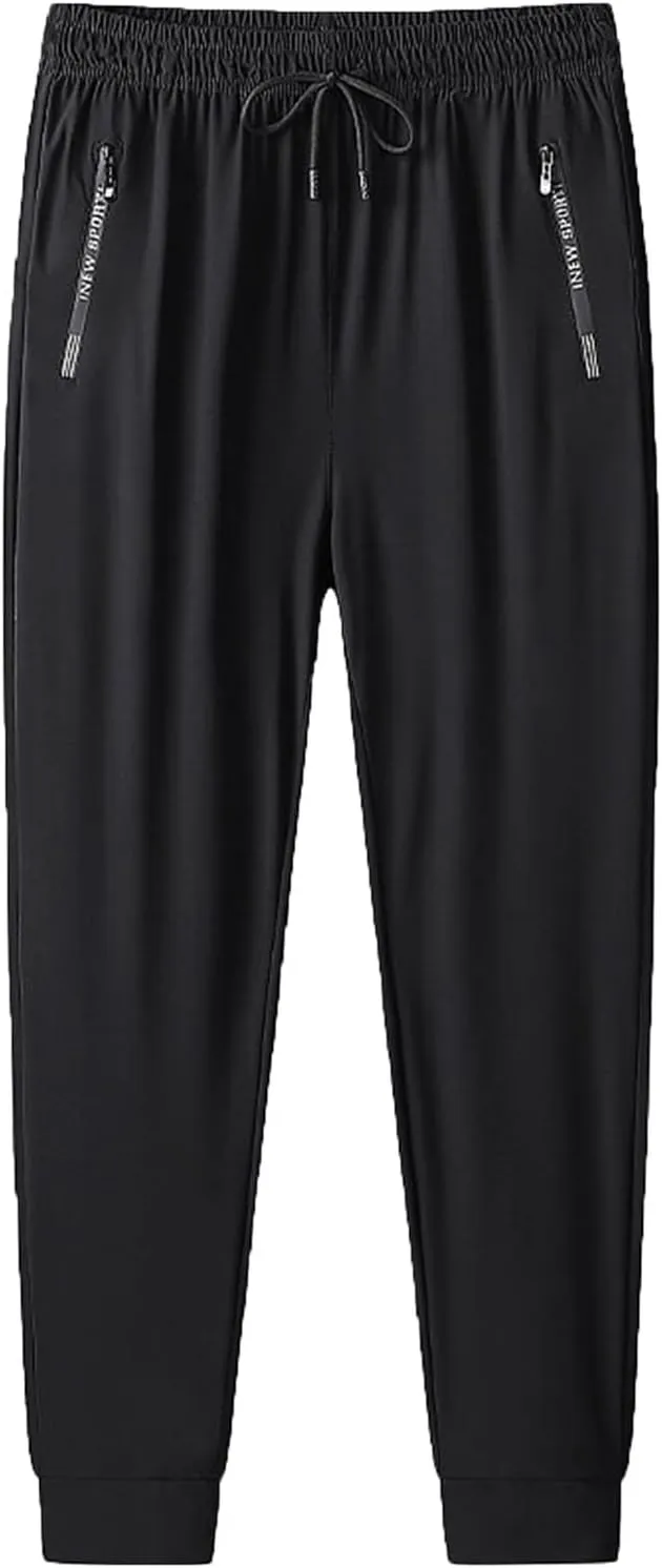 Sweatpants for Men Lightweight Tapered Mens Joggers Pants with Zip Pockets Slim Fit Workout Running Gym Sweat Pants