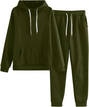 Sweatsuit for Women 2 Piece Long Sleeve Crewneck Winter Lounge Long Sleeve Shirts Yoga Pants Sweatsuits