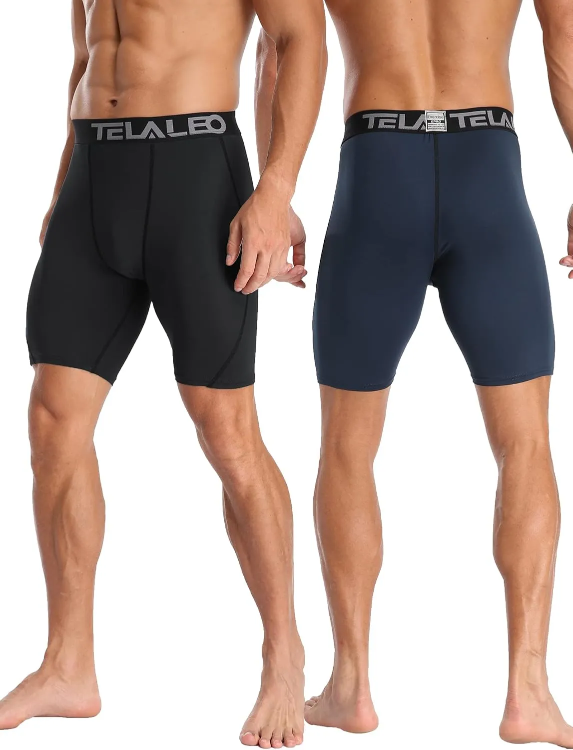 TELALEO 6 or 5 Pack Compression Shorts for Men Spandex Sport Shorts Athletic Workout Running Performance Baselayer Underwear