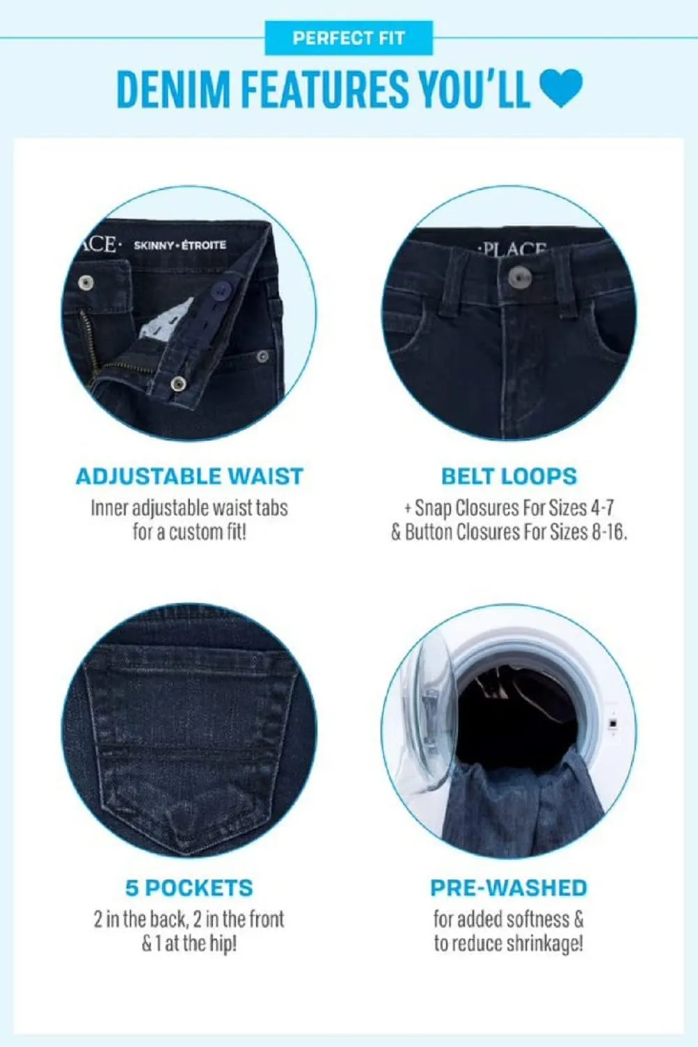 The Children's Place Girls' Multipack Basic Bootcut Jeans
