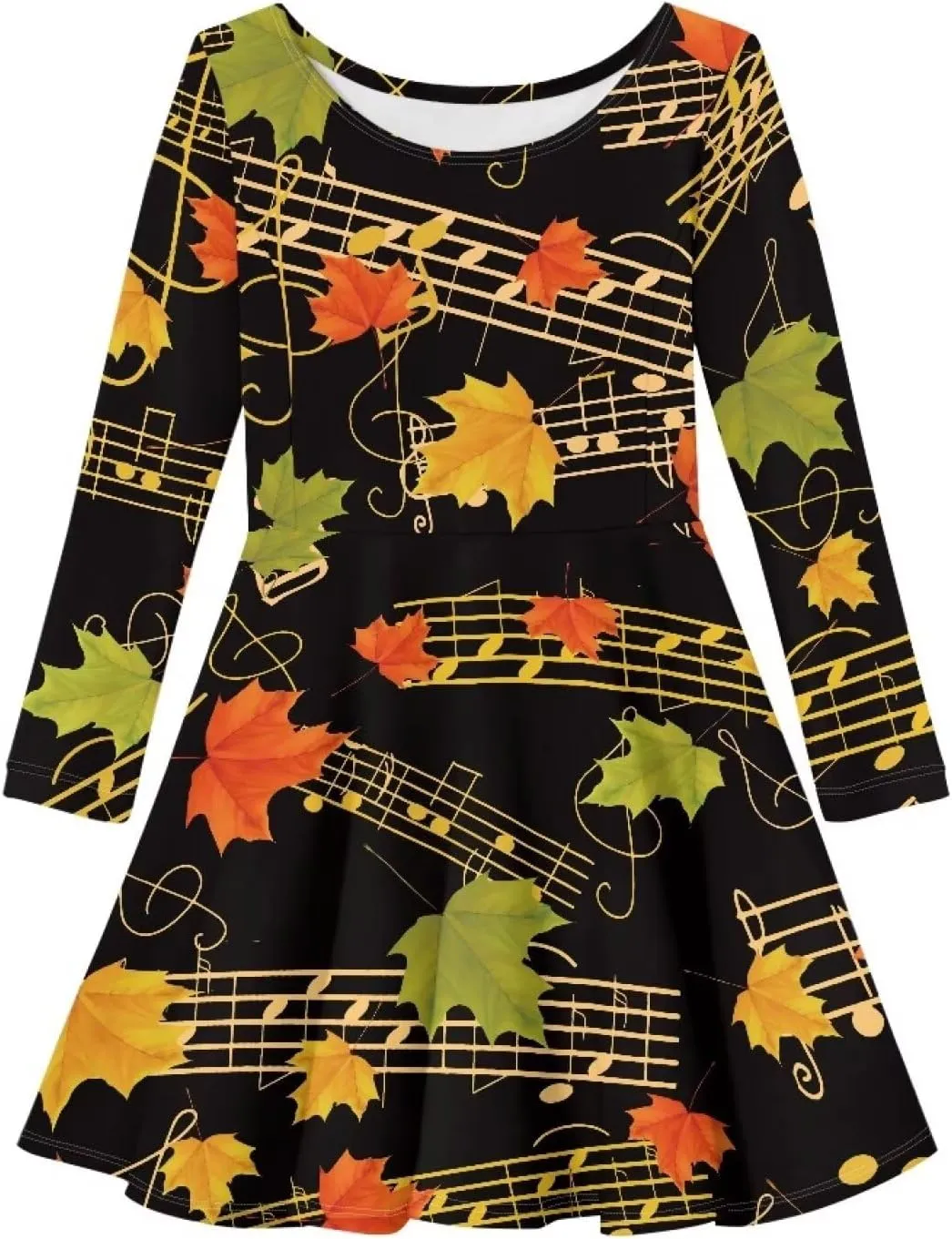 Toddler Girl Clothes Cute Dress for Kids A Line Design Long Sleeve Swing Skater Dress for Little Girls 3-16 Years