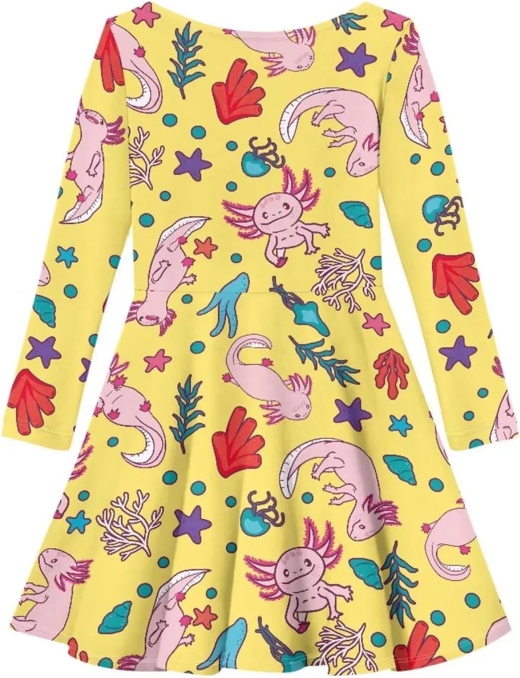 Toddler Girl Clothes Cute Dress for Kids A Line Design Long Sleeve Swing Skater Dress for Little Girls 3-16 Years