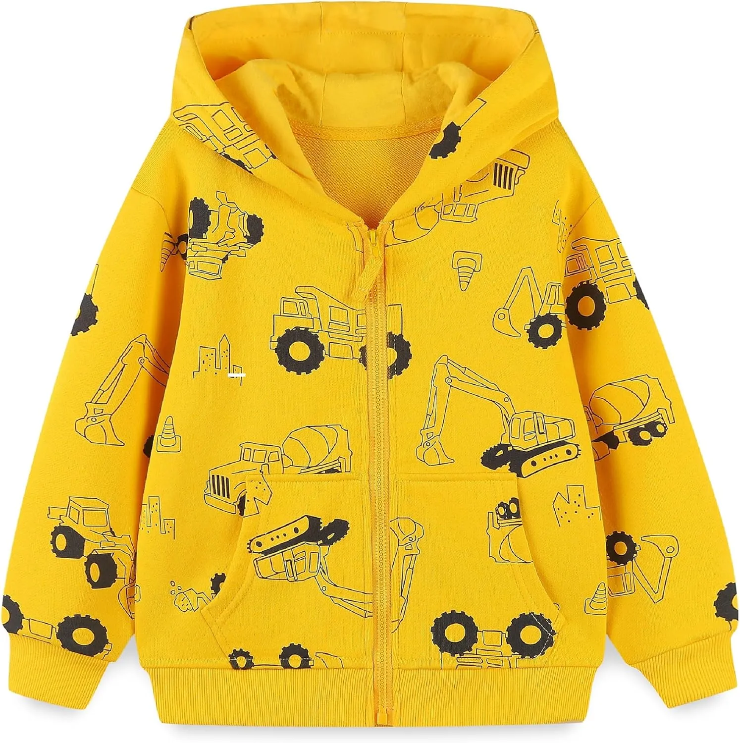 Toddler Kids Zip Up Hoodie Sweatshirt Fall Clothes Boys Hooded Jacket 2-7 Years