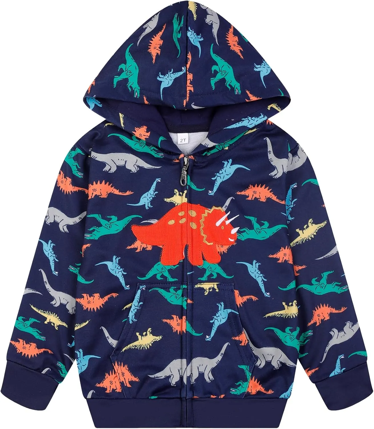 Toddler Kids Zip Up Hoodie Sweatshirt Fall Clothes Boys Hooded Jacket 2-7 Years