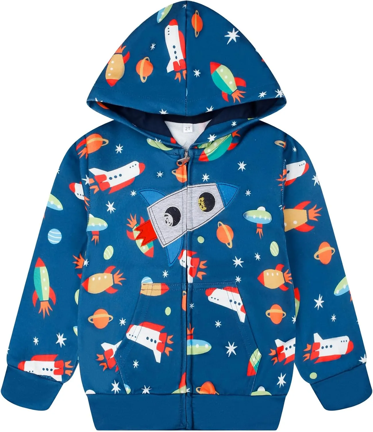 Toddler Kids Zip Up Hoodie Sweatshirt Fall Clothes Boys Hooded Jacket 2-7 Years