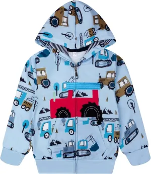 Toddler Kids Zip Up Hoodie Sweatshirt Fall Clothes Boys Hooded Jacket 2-7 Years