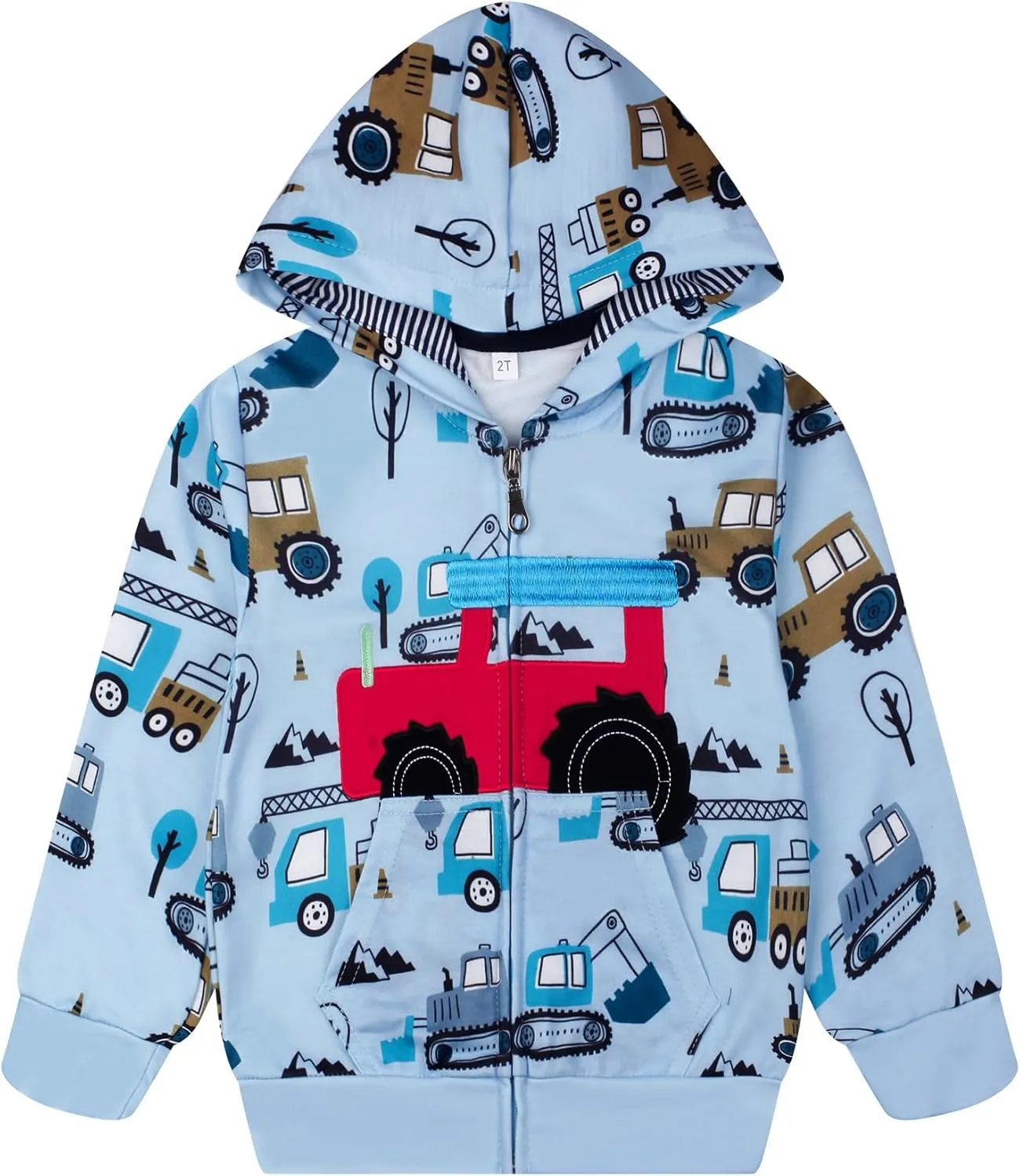Toddler Kids Zip Up Hoodie Sweatshirt Fall Clothes Boys Hooded Jacket 2-7 Years
