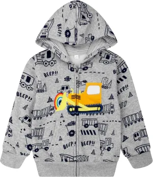 Toddler Kids Zip Up Hoodie Sweatshirt Fall Clothes Boys Hooded Jacket 2-7 Years