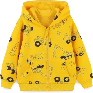 Toddler Kids Zip Up Hoodie Sweatshirt Fall Clothes Boys Hooded Jacket 2-7 Years