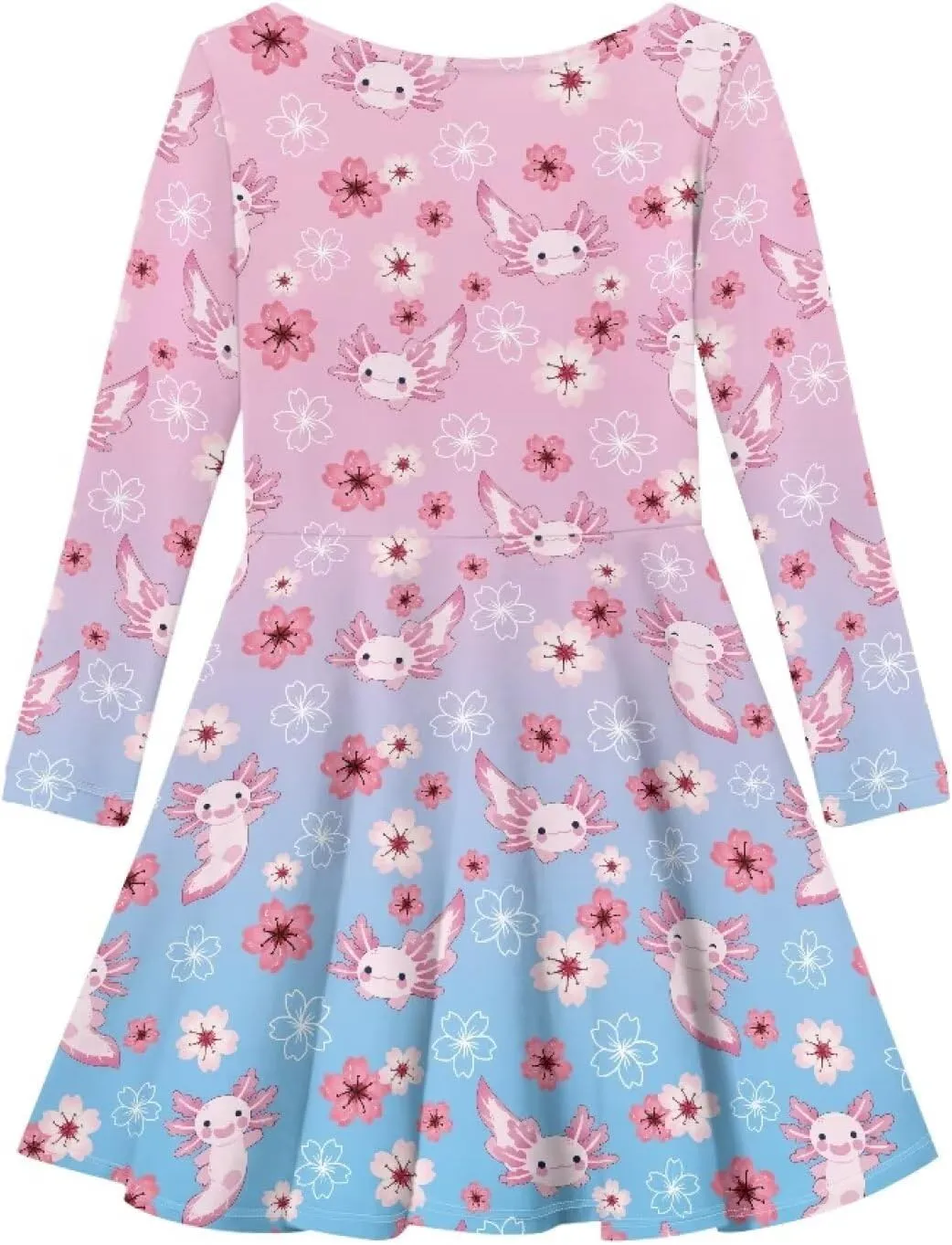 TODIYADDU Girls Dress Elegant Dress for Kids Long Sleeve A Line Swing Skater Dresses Toddler Girl Clothes Trendy Outfits