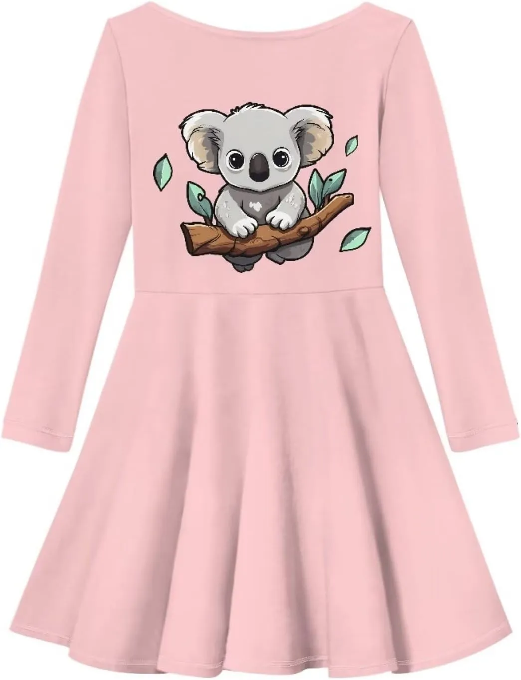TODIYADDU Girls Long Sleeve Dress Cute Dress for Kids 3-16 Years Novelty Girls Skater Dresses Casual Swing Party Midi Dress