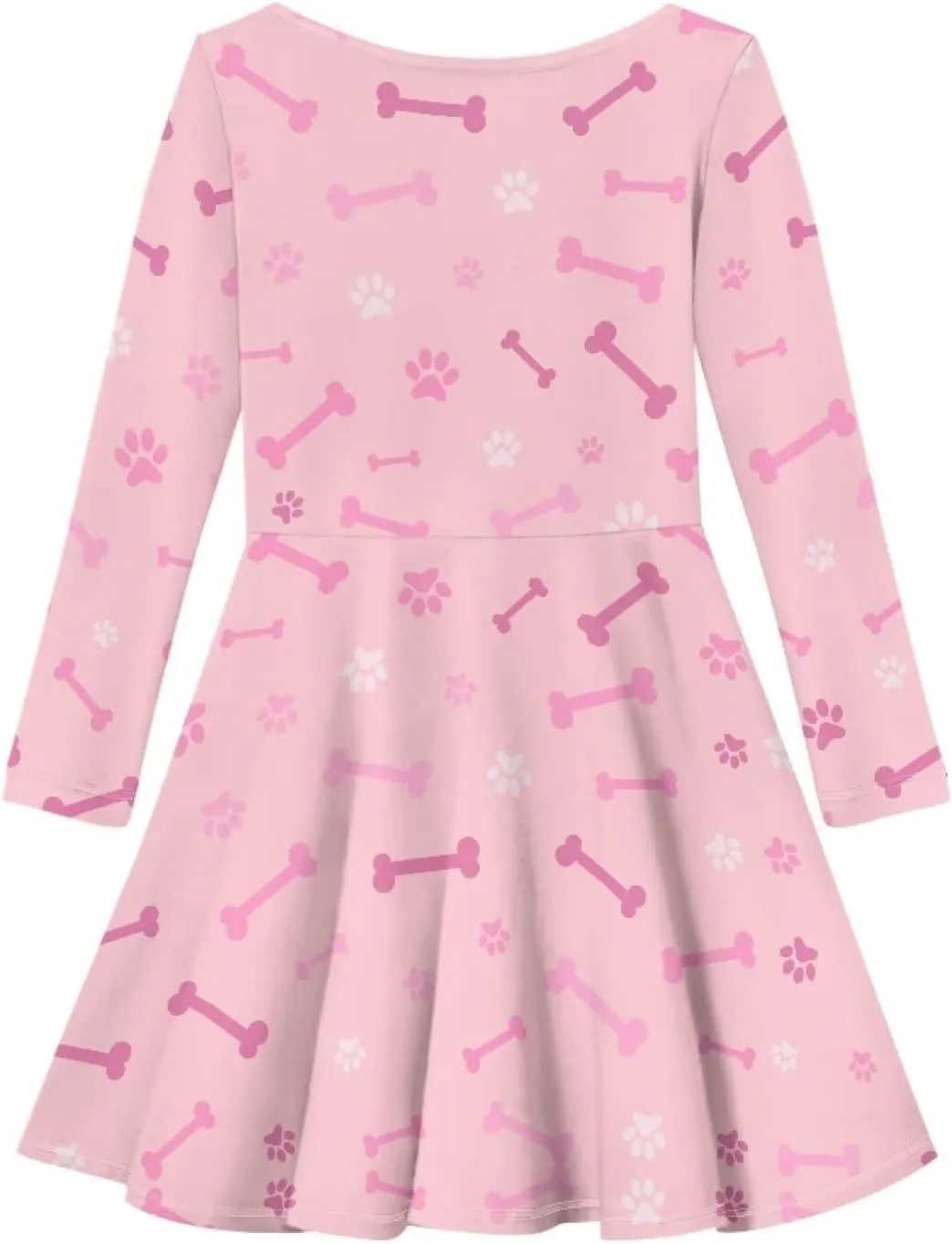 TODIYADDU Twirly Casual Dress for Girls Long Sleeve Dresses A-Line Swing Party Dinner Mini Dress for Kids Toddler Girl Dress