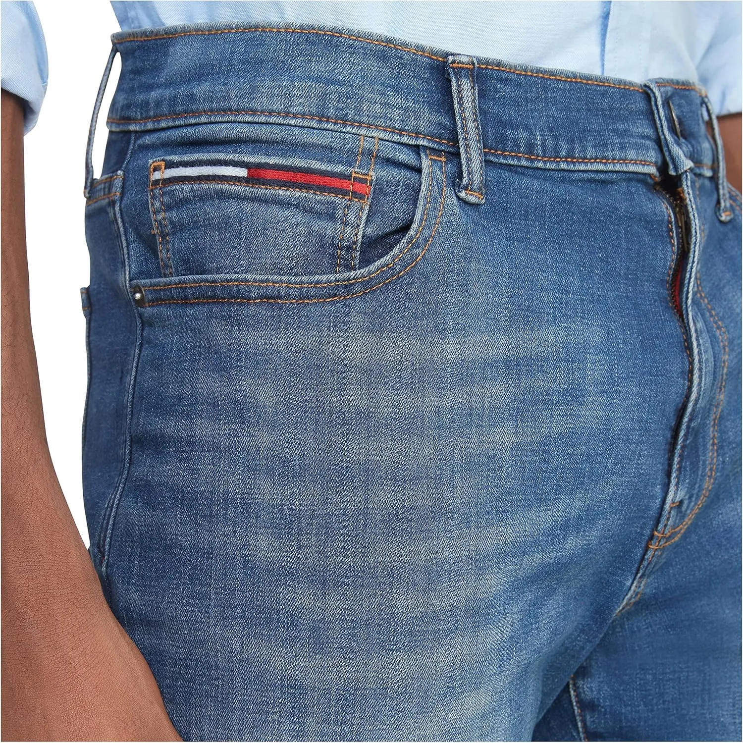 Tommy Hilfiger Mens Stretch Vintage Straight Leg Jeans