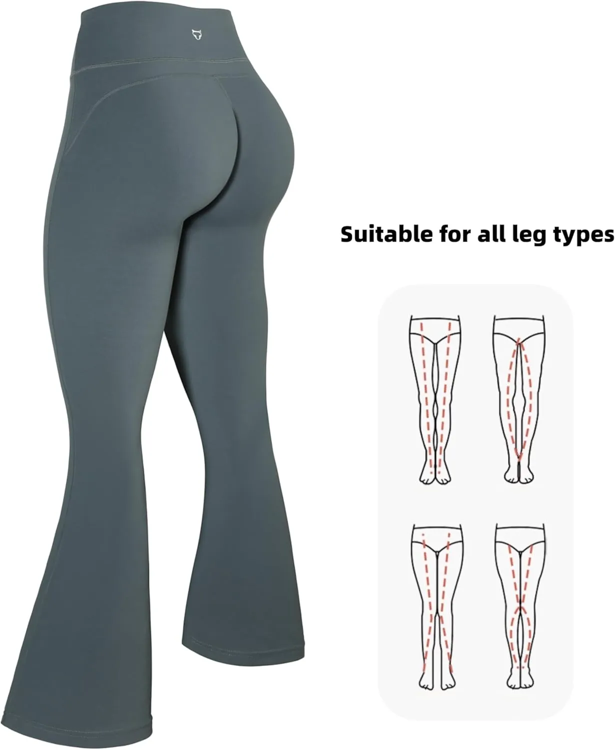TomTiger Flare Leggings for Women Bootcut Yoga Pants with Tummy Control High-Waisted and Wide Leg
