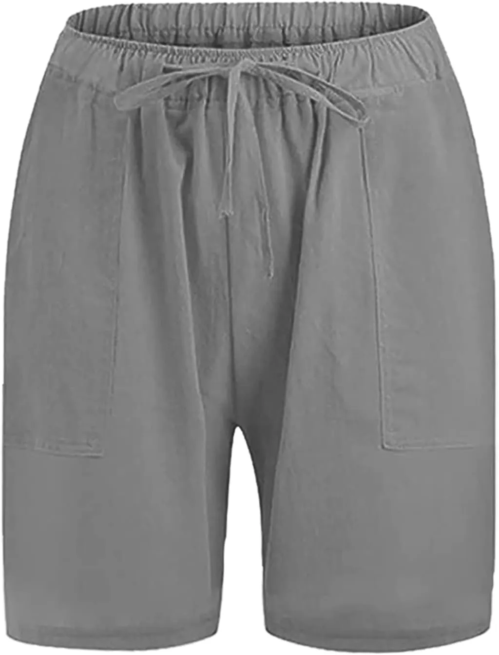 tuduoms Men's Linen Casual Workout Shorts Elastic Waist Summer Beach Pant Lightweight Board Slim Fit Shorts Big and Tall Size