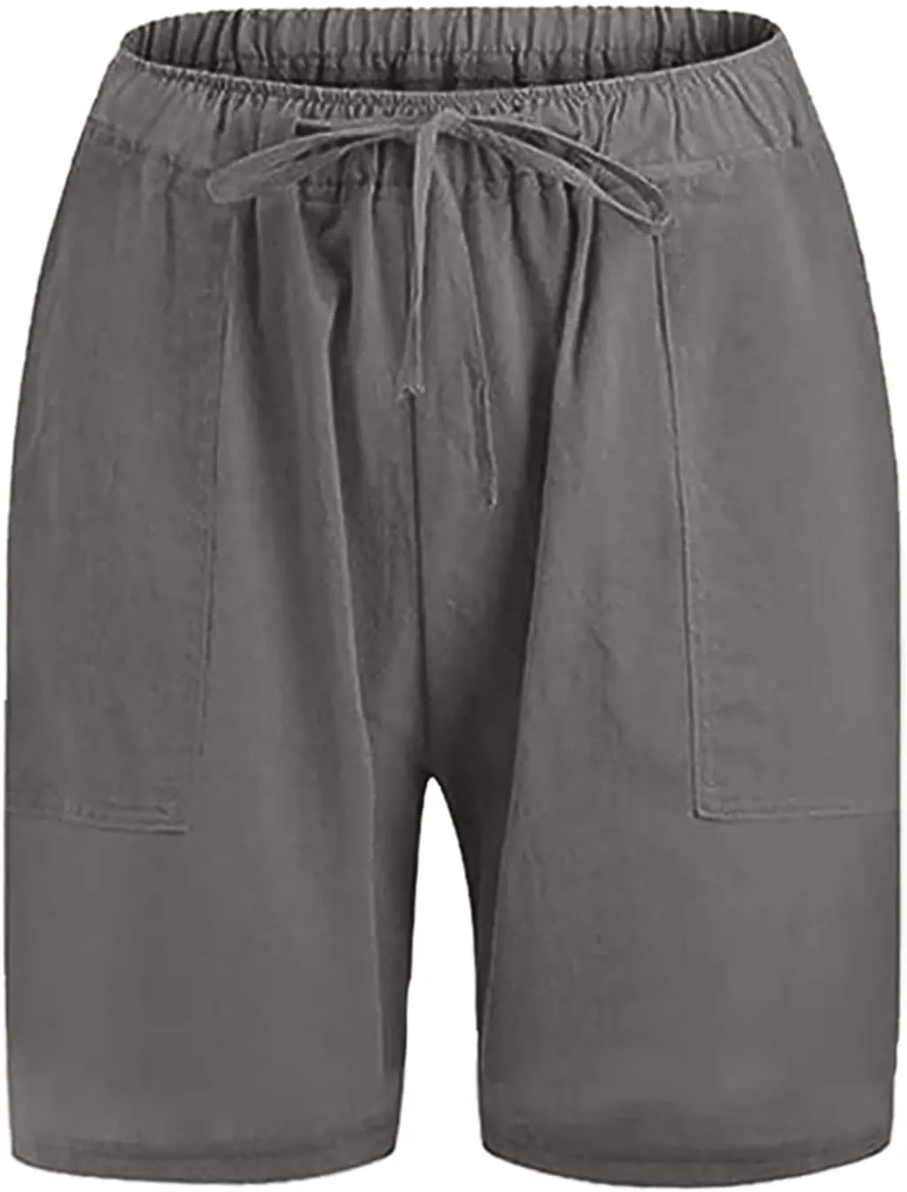 tuduoms Men's Linen Casual Workout Shorts Elastic Waist Summer Beach Pant Lightweight Board Slim Fit Shorts Big and Tall Size