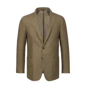 Two-Button Rain System Unstructured Linen Blazer