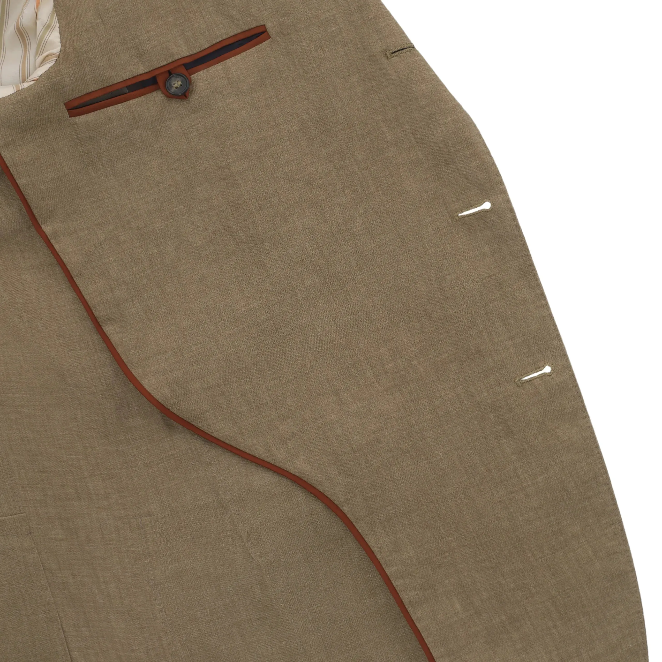 Two-Button Rain System Unstructured Linen Blazer