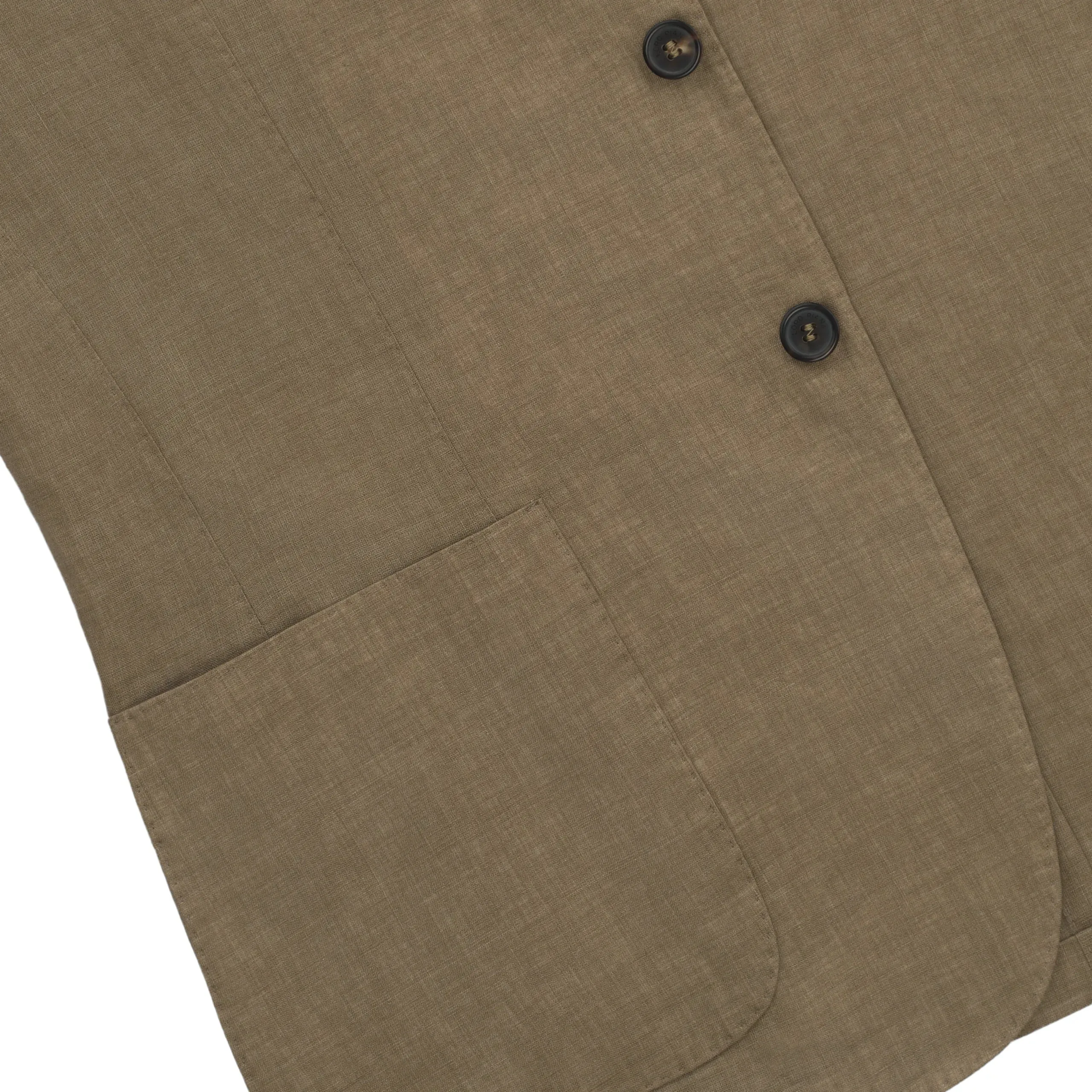 Two-Button Rain System Unstructured Linen Blazer