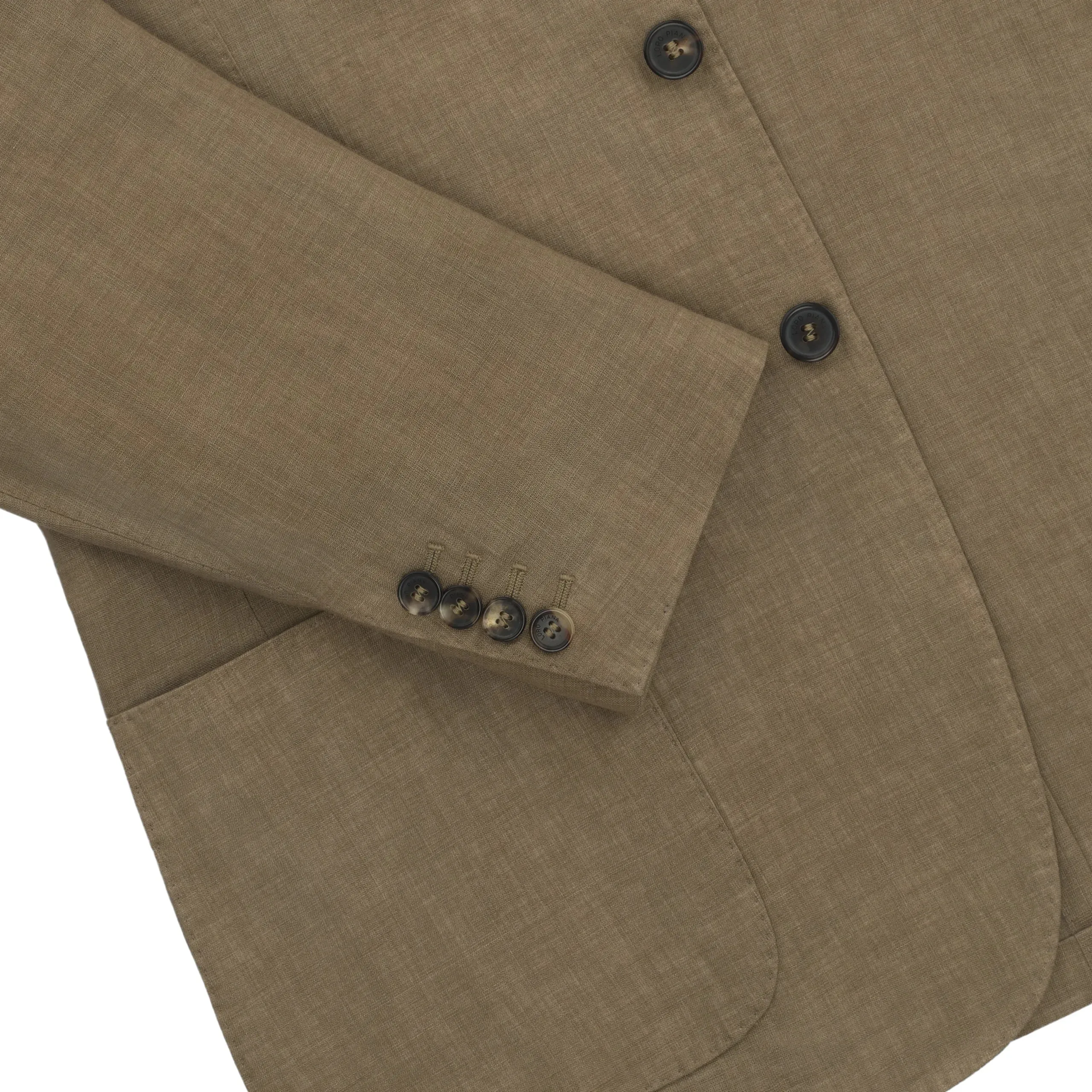 Two-Button Rain System Unstructured Linen Blazer