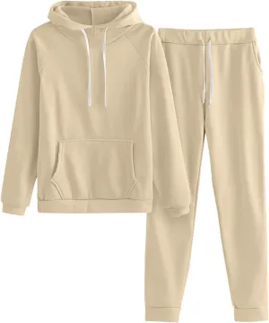 Two Piece Sets for Women Long Sleeve Crewneck Elastic Waist Pants Pullover Tops and Long Pants Outfits
