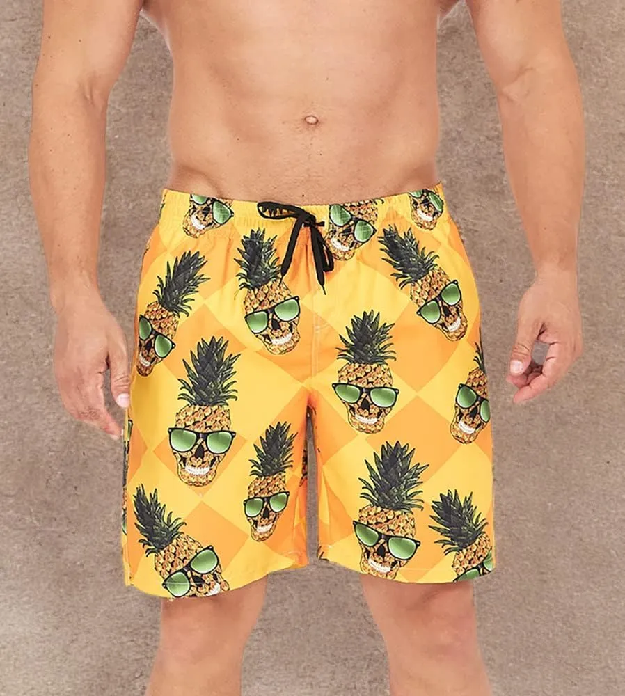 uideazone Men Swim Trunks Drawstring Elastic Waist Quick Dry Beach Shorts with Mesh Lining Swimwear Bathing Suits