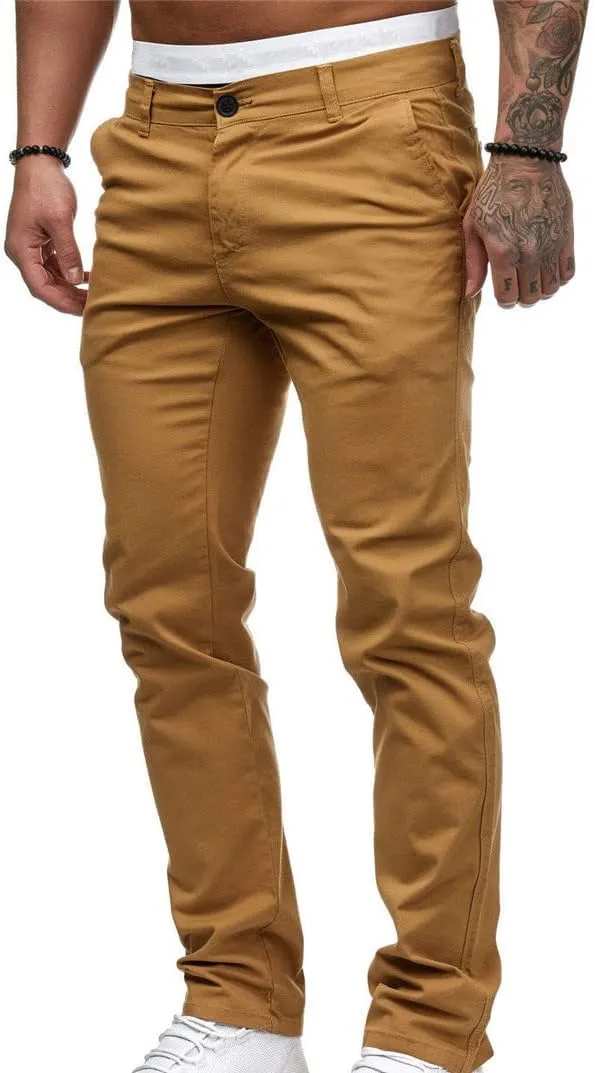 Uillui Men's Comfort Stretch Slim Fit Dress Pant Fashion Skinny Straight Fit Flex Waist Casual Pant Chinos Work Slacks