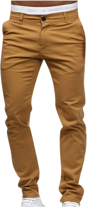 Uillui Men's Comfort Stretch Slim Fit Dress Pant Fashion Skinny Straight Fit Flex Waist Casual Pant Chinos Work Slacks