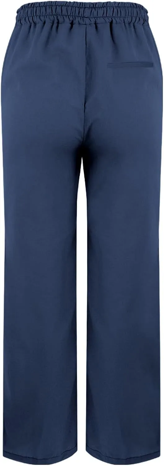 Wide Leg Linen Pants for Women Cropped Pants Cotton Linen High Waisted Trousers Loose Summer Lounge Trousers