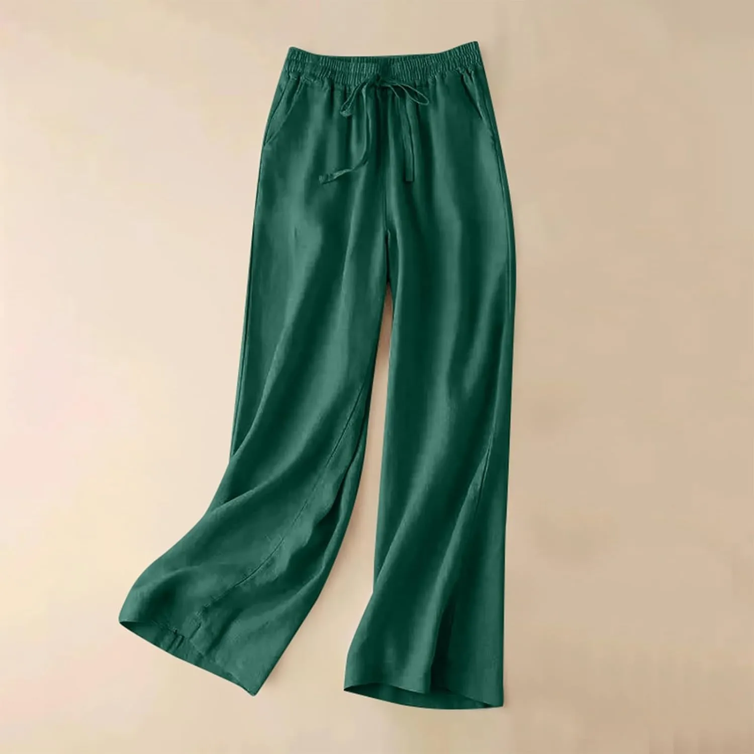 Wide Leg Pants for Women, Cotton Linen Pants Wide Leg Straight High